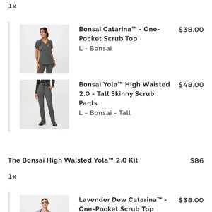 Figs bonsai Catarina scrub top and high waisted 2.0 pants size large